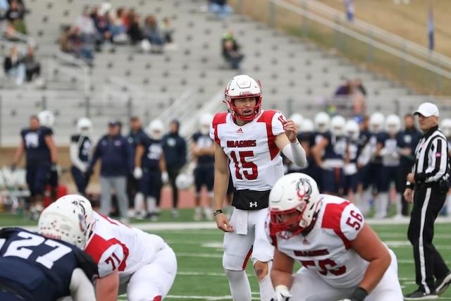MSU Moorhead Jack Strand readies for a pass in DII football. 